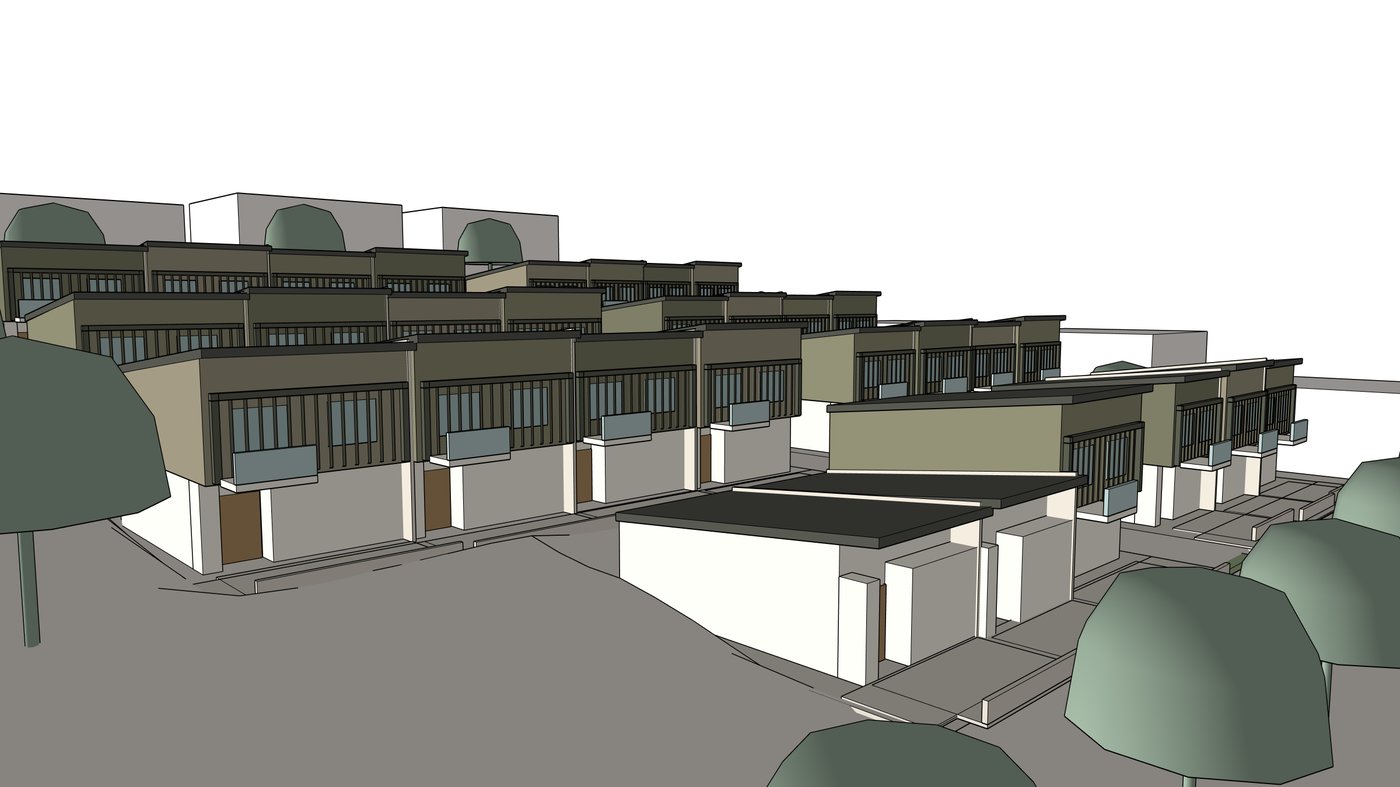 Model view of the cascading terrace